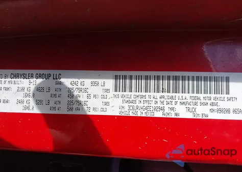 2014 Ram Promaster 3500 High Roof z USA, uszkodzony, nr VIN 3C6URVHG4EE102946